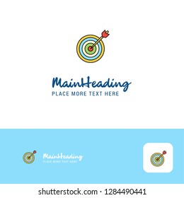 Creative Dart game  Logo Design. Flat color Logo place for Tagline. Vector Illustration