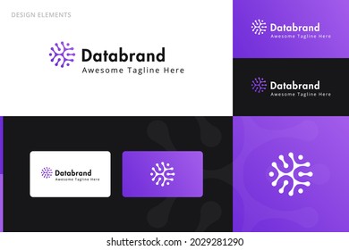 Creative data artificial intelligence logo branding vector elements template