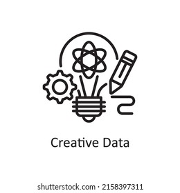 Creative Data vector outline Icon Design illustration. Data Analytic Symbol on White background EPS 10 File