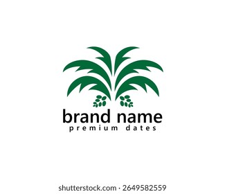creative dates farm logo, palm tree leaves, logo design inspiration