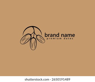 creative dates farm logo, three striped dates logo design inspiration