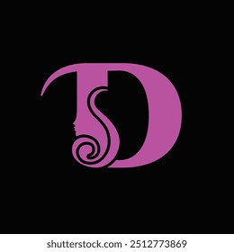 creative 'D'beauty letter logo design 