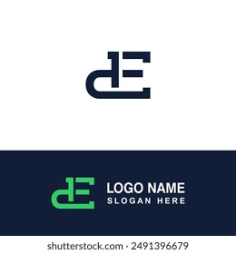 Creative DE letter logo. logos for product brands or others.