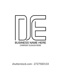 Creative DE logo design, modern minimalist branding, unique de icon, professional DE identity, clean versatile visual identity