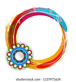 creative decorated rakhi with frame for Indian festival Raksha Bandhan.