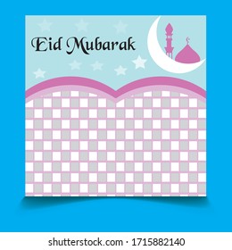 Creative decorated social media ads, headers, banners or post for muslim community festival, Eid Mubarak celebration.