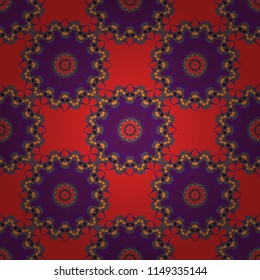 Creative decoration for wallpaper, clothes, textile. Abstract vector background with mandalas. Vector illustration. Unique geometric bright swatch in gray, purple and pink colors.