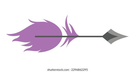 Creative Decorative Arrow Element. Beautiful Floral and Indian Ethnic Arrows. Cupid arrow with flowers and hearts. Valentine's Day, love, romantic concept.Vector illustration. 
