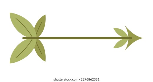 Creative Decorative Arrow Element. Beautiful Floral and Indian Ethnic Arrows. Cupid arrow with flowers and hearts. Valentine's Day, love, romantic concept.Vector illustration. 