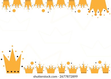 Creative decorative border with royal crowns great for celebration projects. Kingdom Crown frame