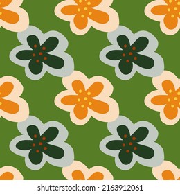 Creative decorative flowers seamless pattern. Simple stylized flower buds wallpaper. Design for fabric, textile, surface, wrapping paper, cover. Vector illustration