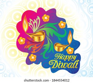 Creative Deepawali Background Vector Illustration Stock Vector (Royalty ...