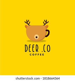Creative deer coffee logo design