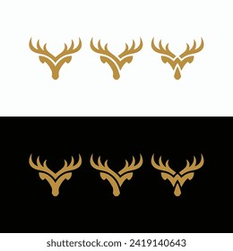 creative deer head abstract simple vector logo design