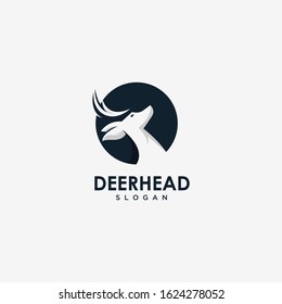 Creative Deer Head Logo Design Vector
