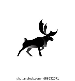 Creative deer logo design. Silhouette of animal. Stock vector