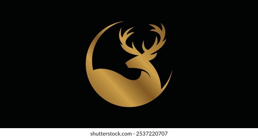 creative deer logo with a modern concept, vector
