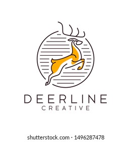 Creative deer logo - vector illustration on a light background