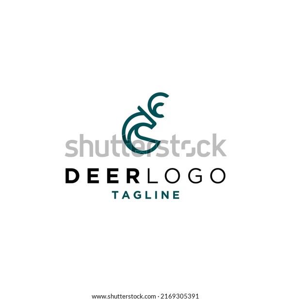 creative deer\
and mono line logo, icon and\
vector