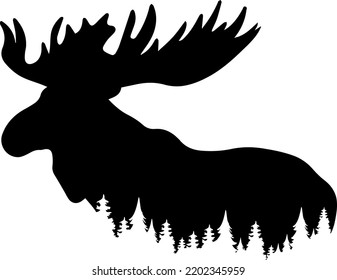 creative deer   mountain logo    vector illustration light background