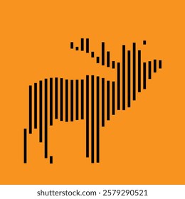 Creative deer symbol, Digital Art Line, Vector illustration