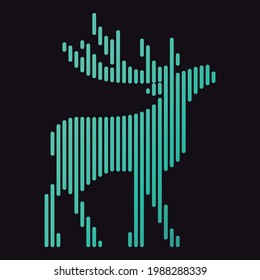 Creative deer symbol. Vector illustration.