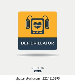 Icono creativo (desfibrilador), signo vector.