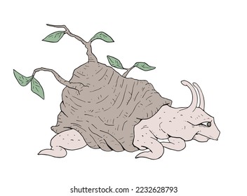 Creative deisgn of fantasy turtle illustration