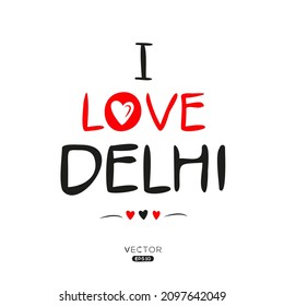 Texto de Delhi creativo, puede ser utilizado para pegatinas y etiquetas, camisetas, invitaciones, ilustración vectorial.