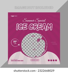 Creative delicious Ice Cream Social Media Post