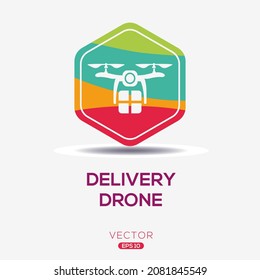 Icono de Creative (Drone de entrega) ,Signo de vector.