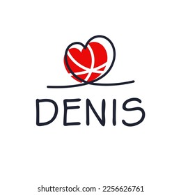 Creative (Denis) name, Vector illustration.