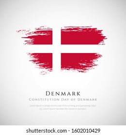 Creative Denmark constitution day with Denmark brush flag background