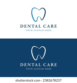 Diseño creativo del logotipo dental abstracto. Logotipo para dentistas, centros médicos, atención dental y negocios.