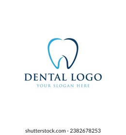 Diseño creativo del logotipo dental abstracto. Logotipo para dentistas, centros médicos, atención dental y negocios.