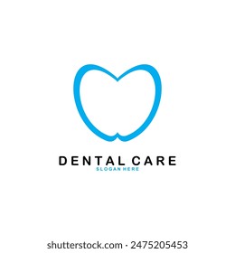Diseño de logotipo abstracto dental creativo. Ilustración vectorial dental. Logotipo para dentista, centro clínico, atención odontológica y negocio.
