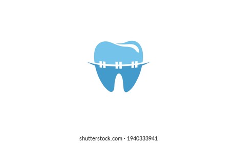 Creative Dental Care Clean Blue Teeth Logo Design Symbol Illustration