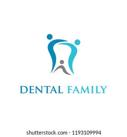 creative dental care, dental family logo vector