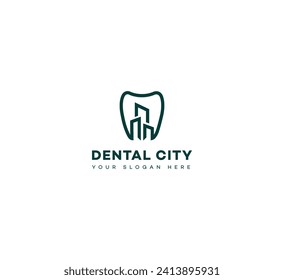 Logo creativo de la ciudad dental Vector Design.