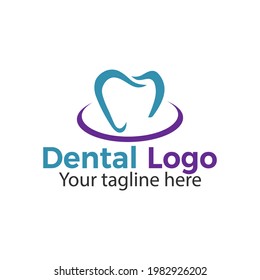 Creative dental clinic care dentist logo

