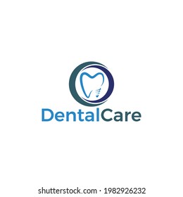 Creative dental clinic care dentist logo
