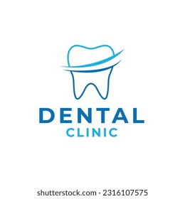 Creative dental clinic logo design illustration symbol icon