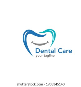 Plantilla con logotipo de clínica dental creativa. Sonrisa icono dental