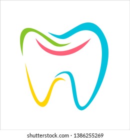Creative dental clinic logo vector. Abstract dental symbol icon with modern design style