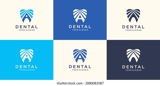 Creative Dentalklinik Logo Vektor. Abstraktes Zahnsymbol mit modernem Design.