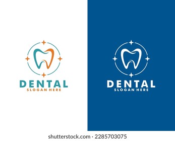 Creative dental clinic logo vector. Abstract dental symbol icon with modern design style