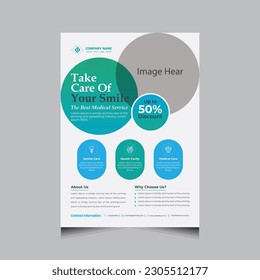 Creative Dental Flyer ,Health Business, Brochure, leaflet cover design template 