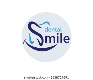 creative dental health and dental care logo, abstract teeth forming the letter s with a smile underneath, logo design template