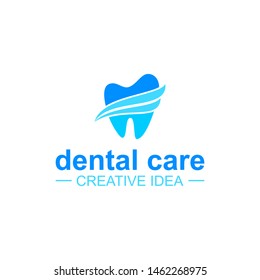 Creative Dental Logo Design Template. Great artistic tooth drawing convenient to use as a logo for some dental clinic or dental practice ordination. A Stylish vector representation of a tooth.