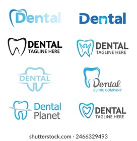 Logotipo de tipografía dental creativa colección Vector Icono de diseño Ilustración	